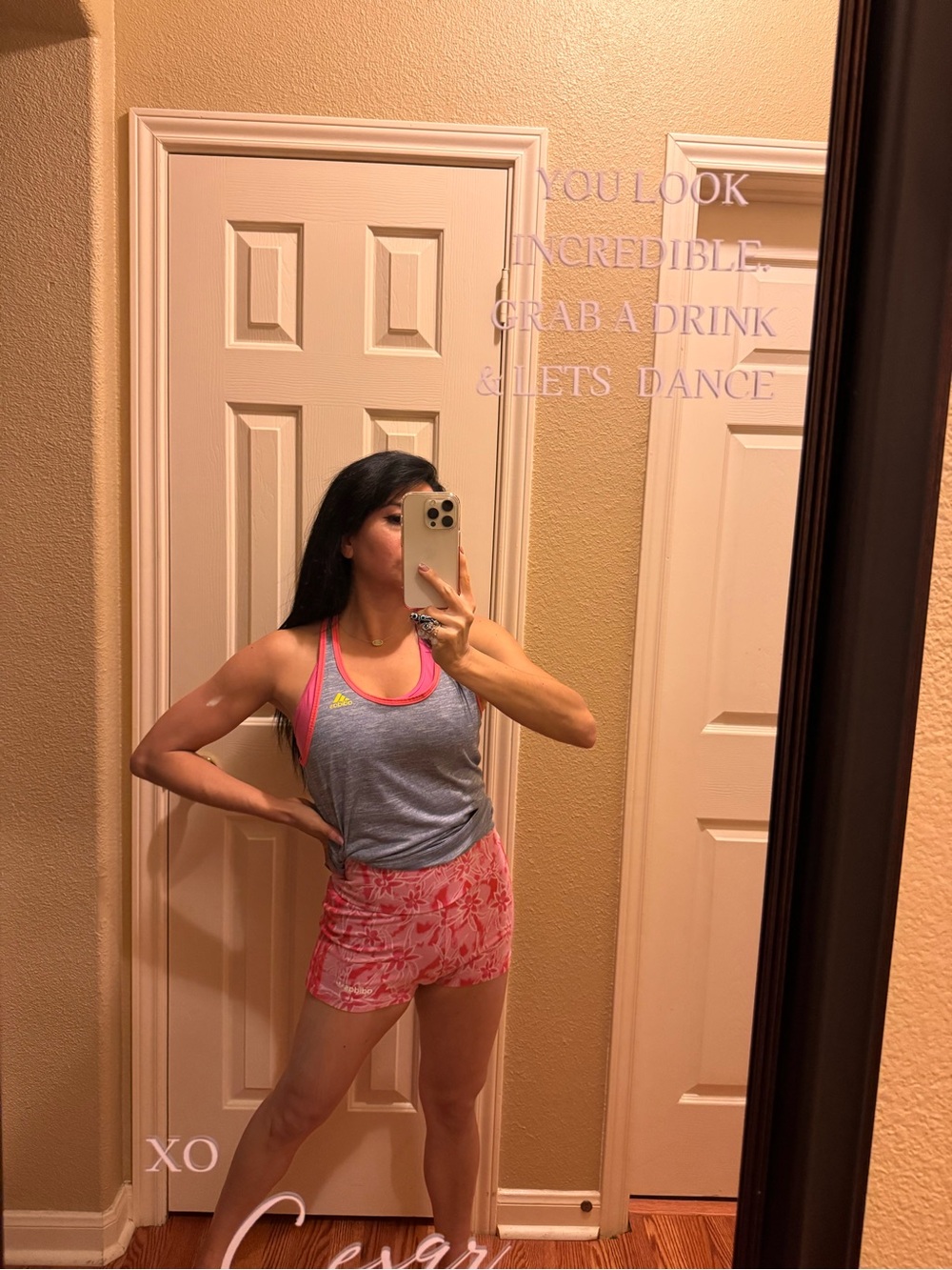Athletic Tank Gray & Pink